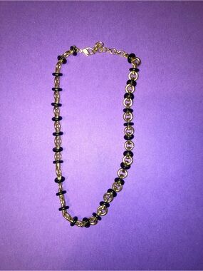 BLACK AND GOLD CHAIN NECKLACE